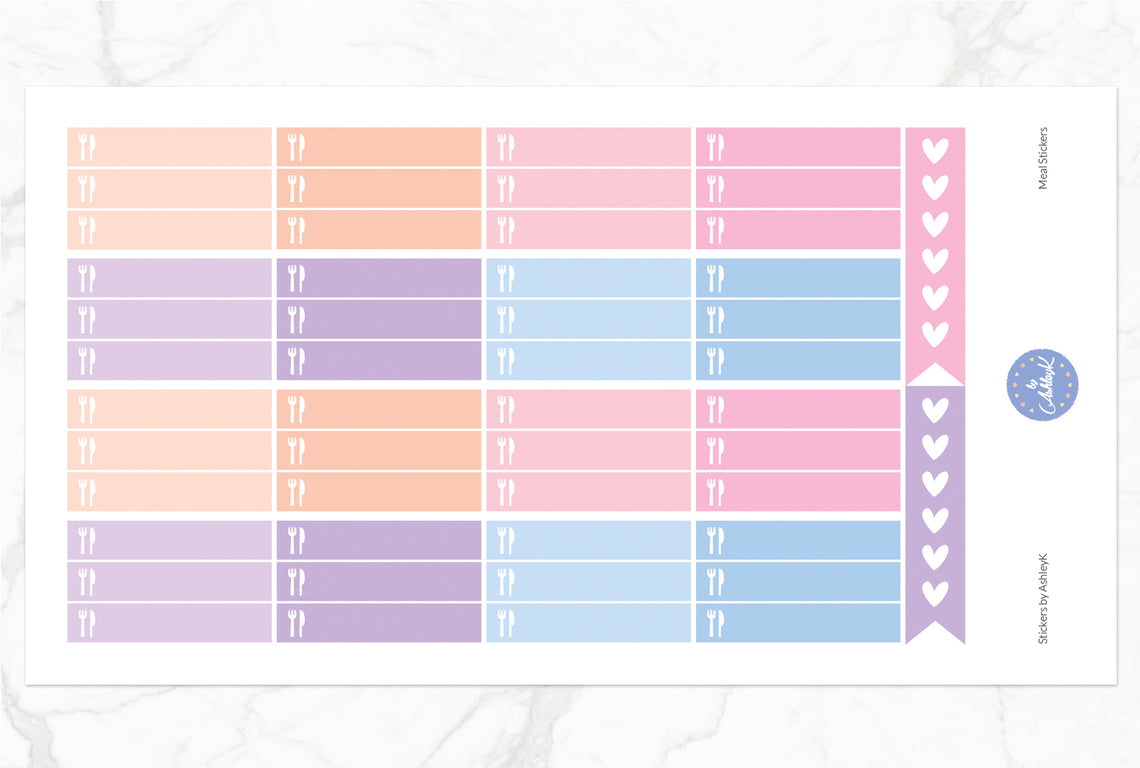 Meal Stickers - Pastel Sunset