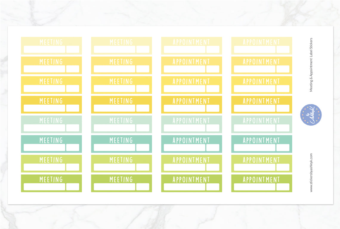 Meeting & Appointment Label Stickers - Lemon&Lime