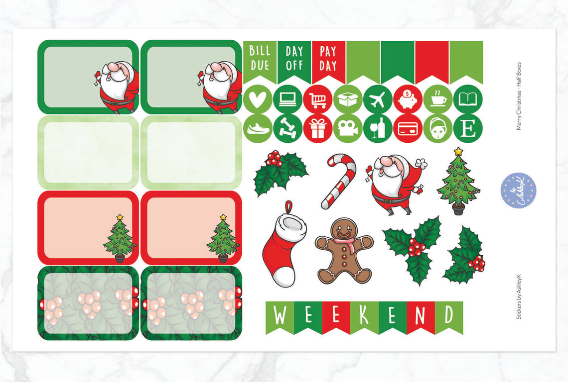 Merry Christmas - Half Box Sheet