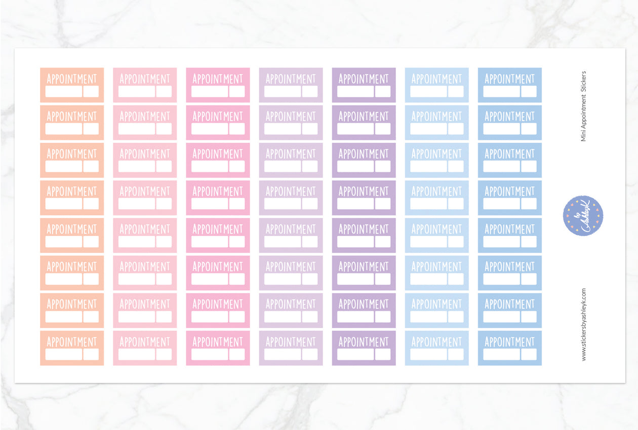 Mini Appointment Stickers - Pastel Sunset