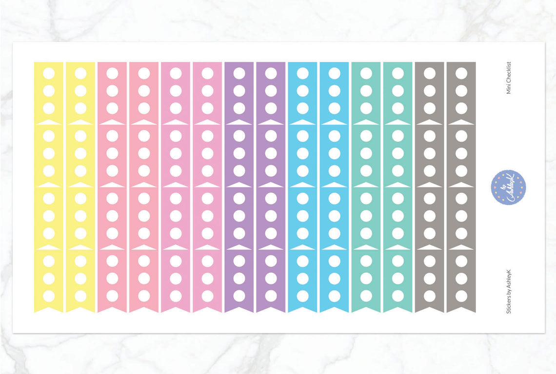 Mini Checklist Stickers - Pastel