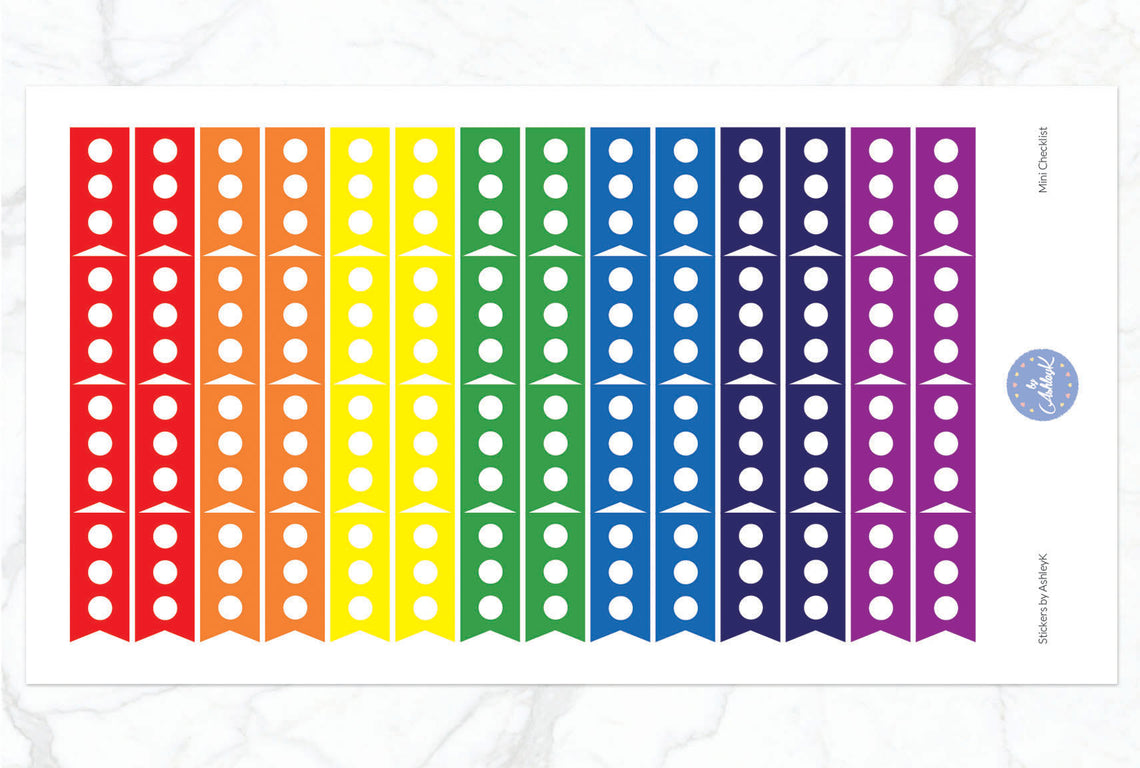 Mini Checklist Stickers - Rainbow