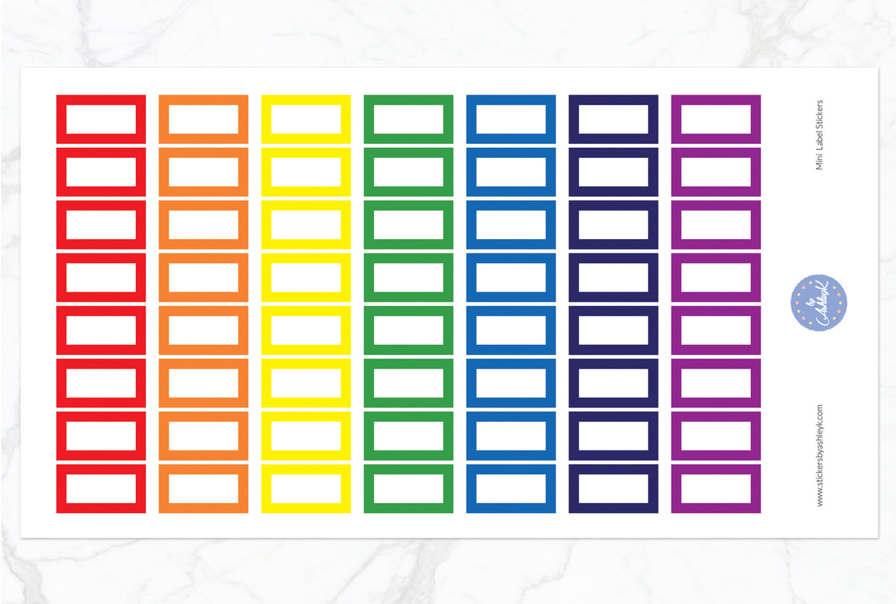 Mini Label Stickers - Rainbow