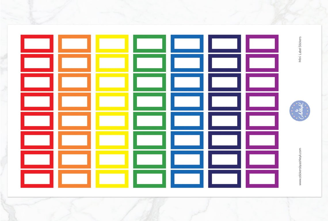 Mini Label Stickers - Rainbow