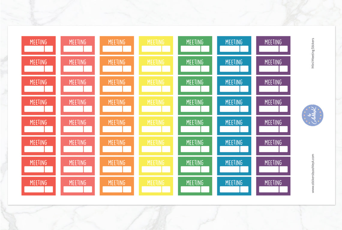Mini Meeting Stickers - Pastel Rainbow
