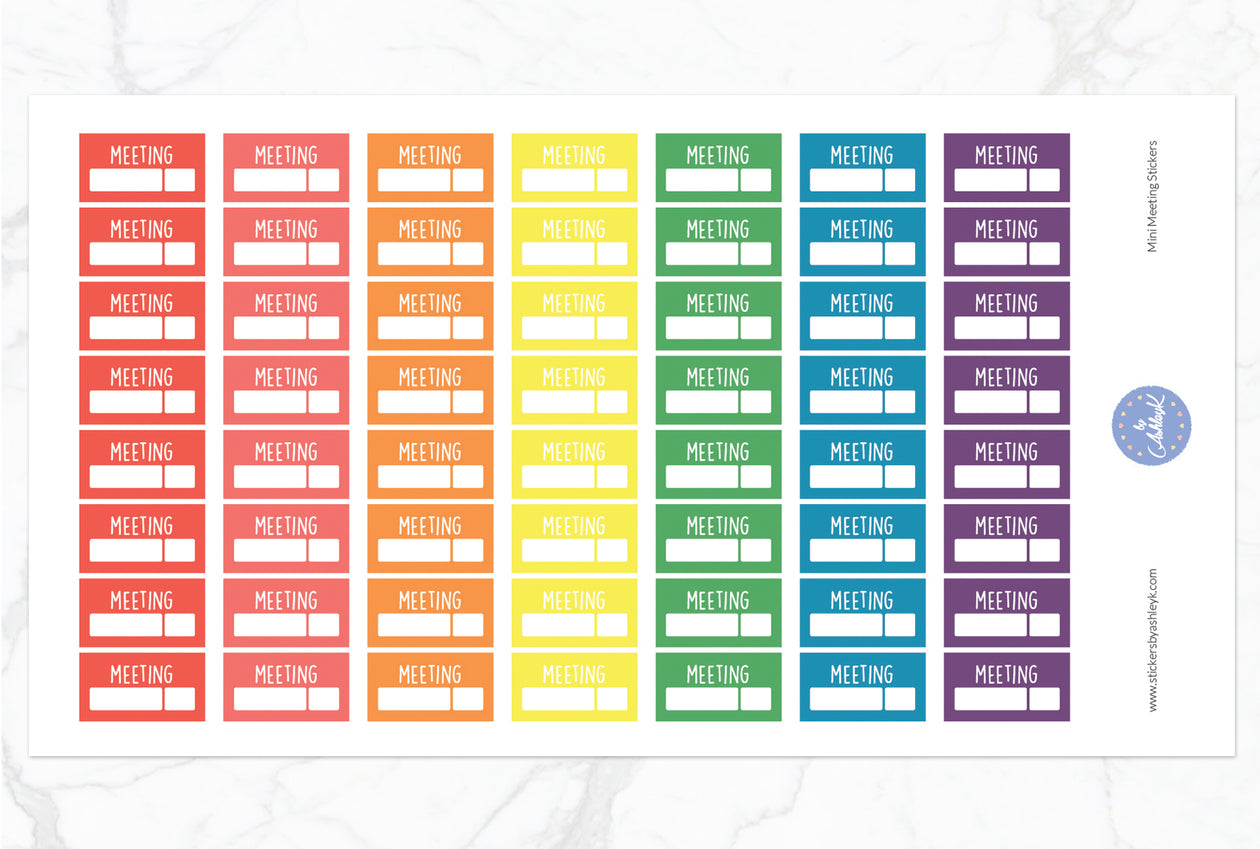 Mini Meeting Stickers - Pastel Rainbow