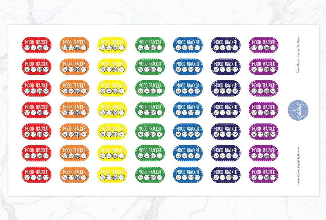 Mini Mood Tracker Stickers - Rainbow