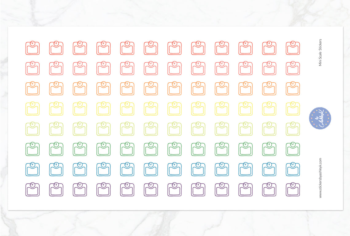 Mini Scale Stickers - Pastel Rainbow