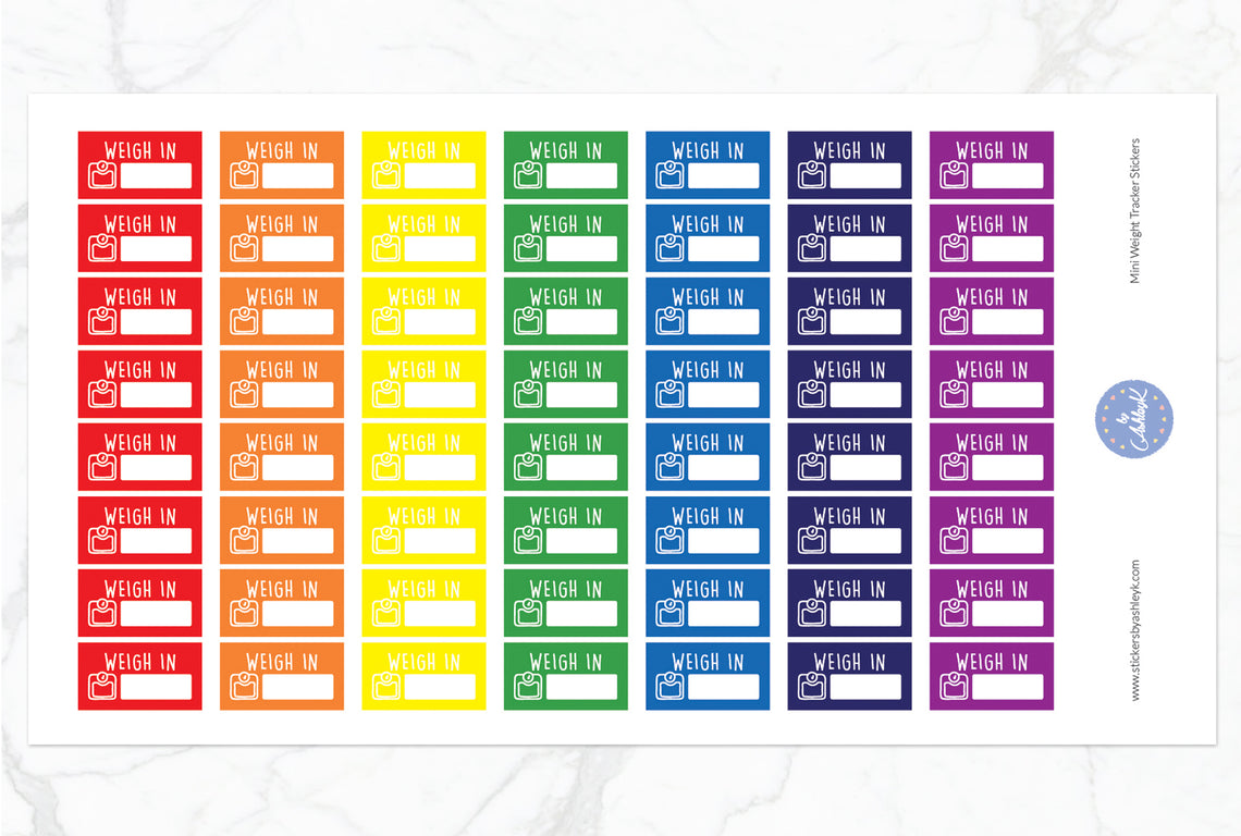 Mini Weight Tracker Stickers - Rainbow
