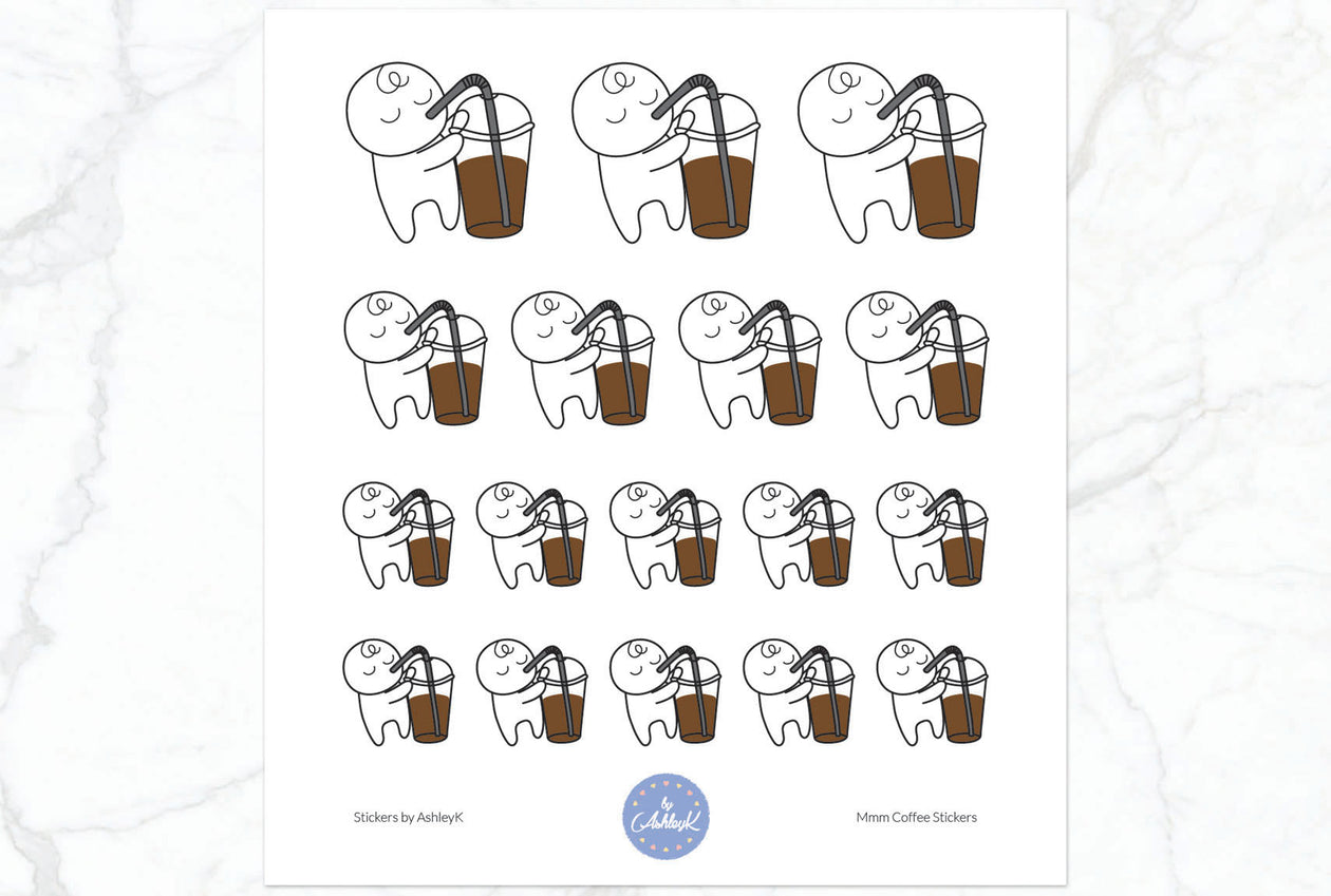Mmm Coffee Emoticon Stickers