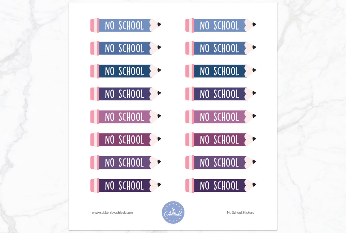 No School Stickers - Blueberry
