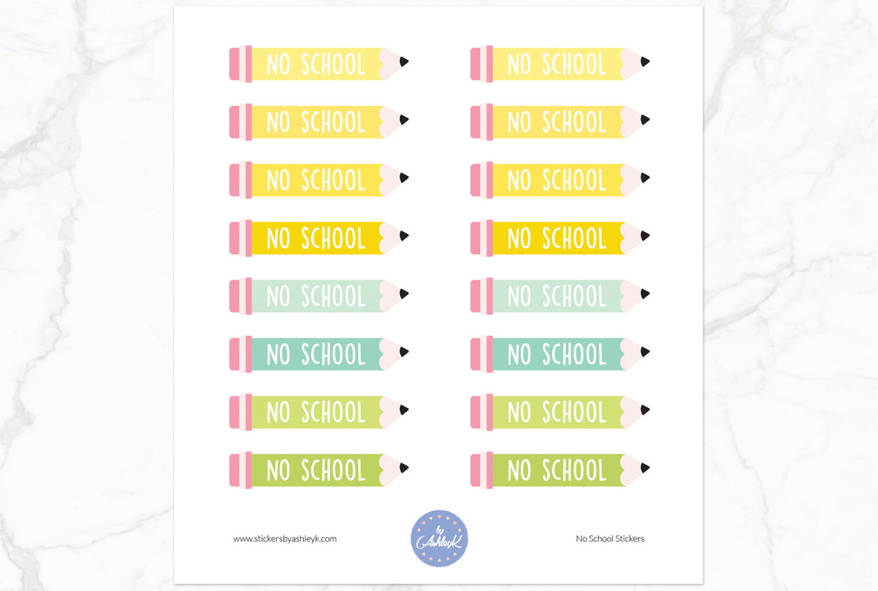 No School Stickers - Lemon&Lime
