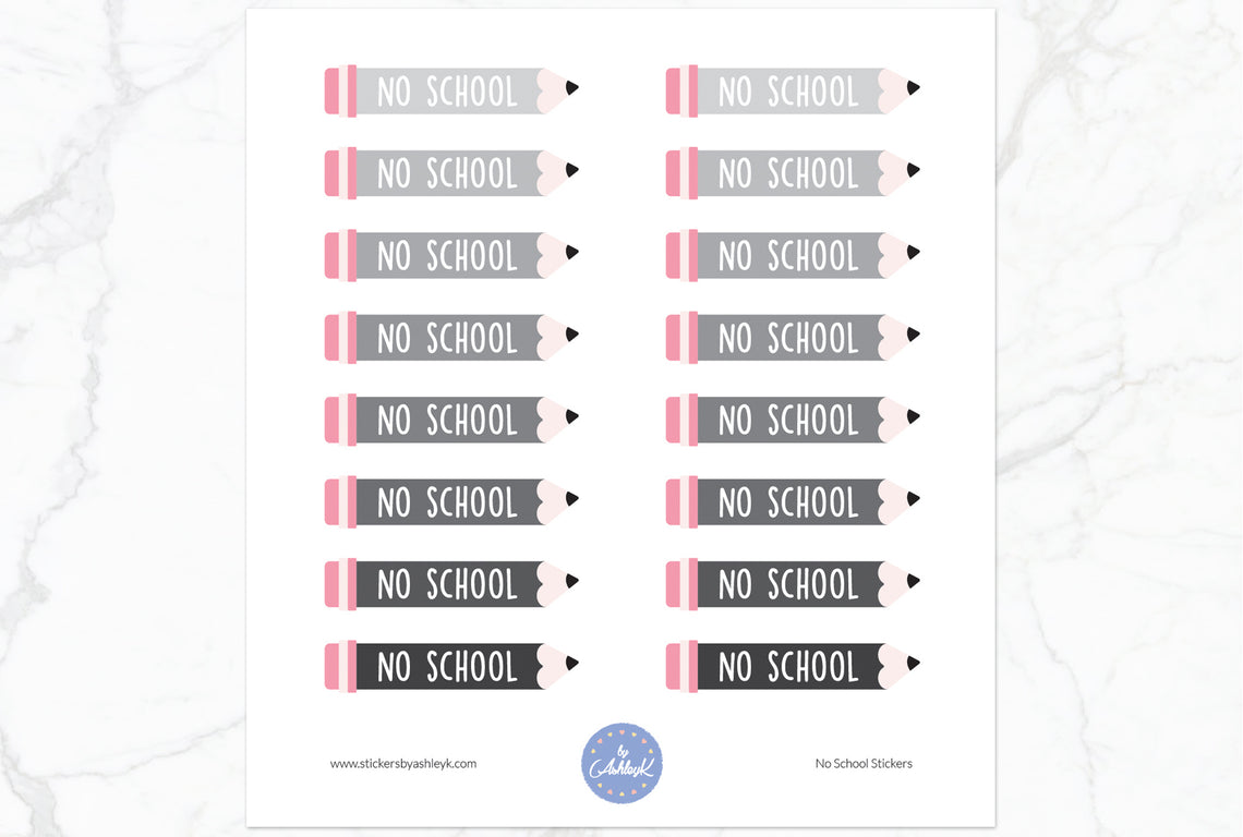 No School Stickers - Monochrome