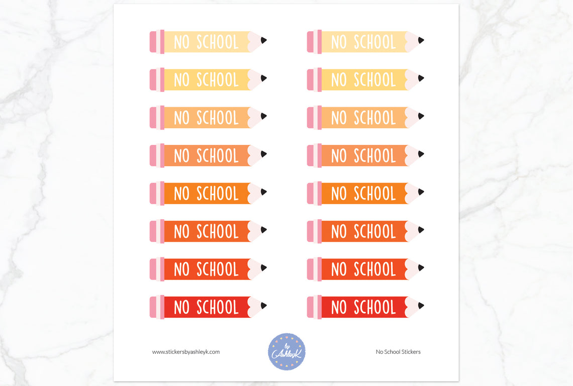 No School Stickers - Orange