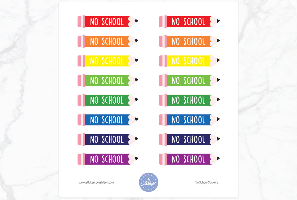 No School Stickers - Rainbow