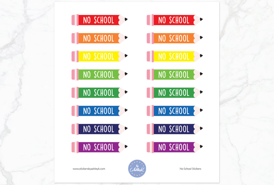 No School Stickers - Rainbow