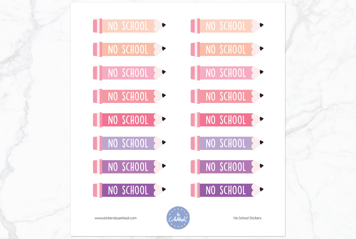 No School Stickers - Raspberry