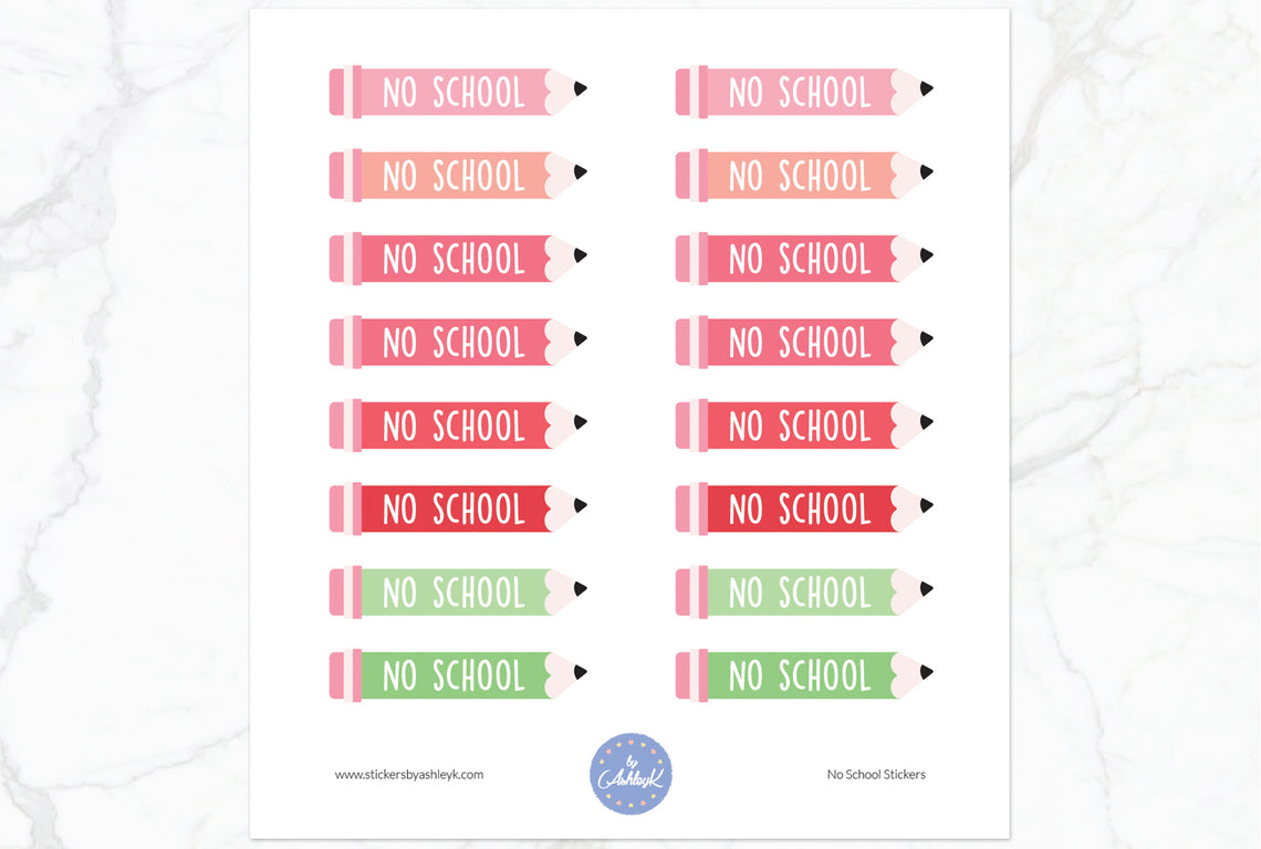 No School Stickers - Strawberry