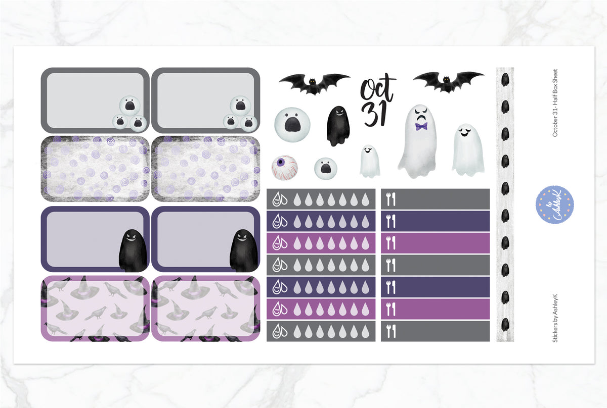 October 31 Weekly Kit - Erin Condren Planner Stickers – Stickers by AshleyK