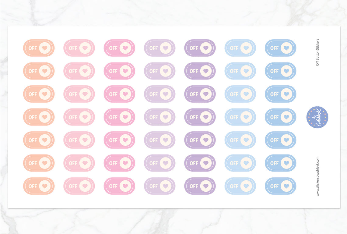 Off Button Stickers - Pastel Sunset