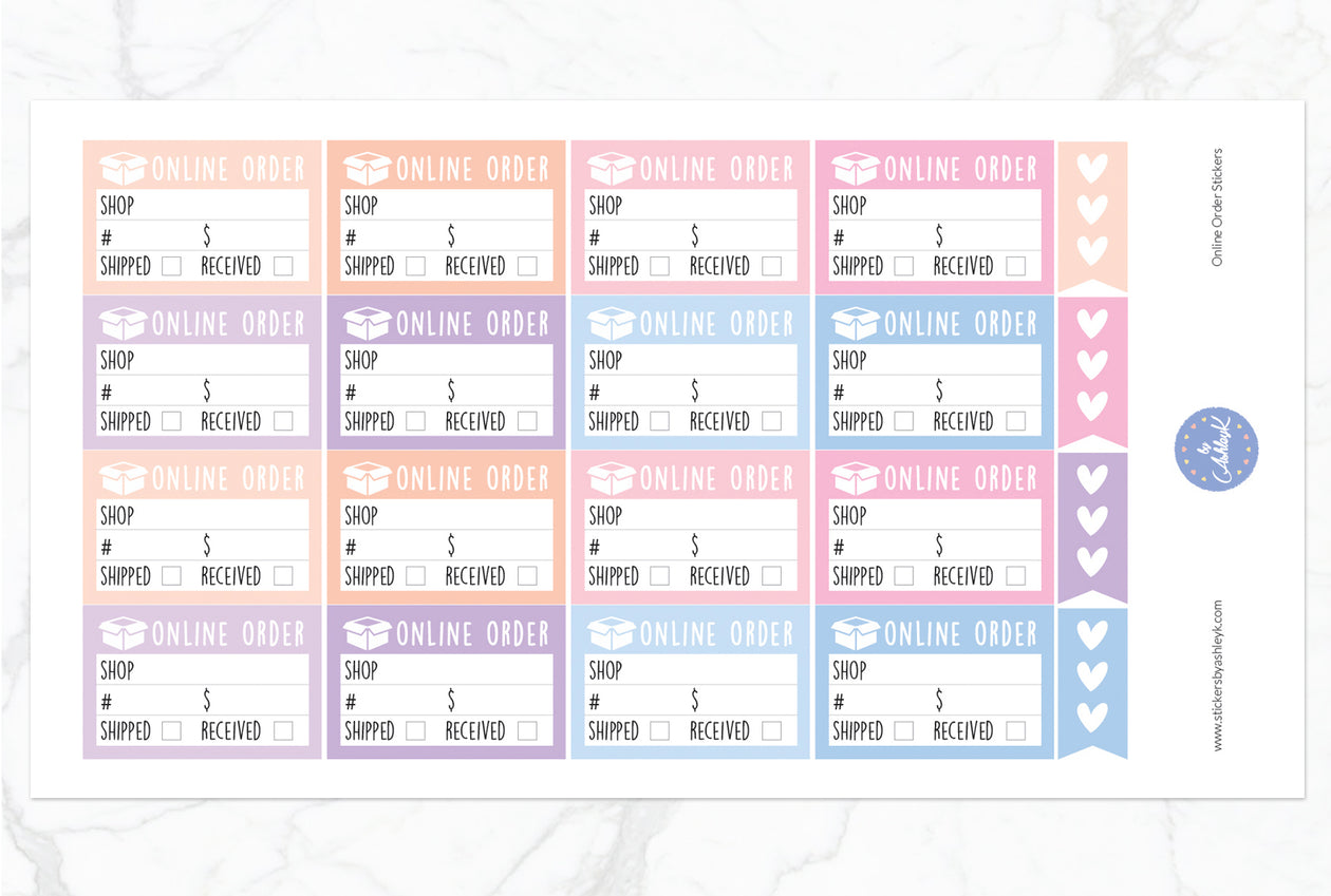 Online Order Stickers - Pastel Sunset