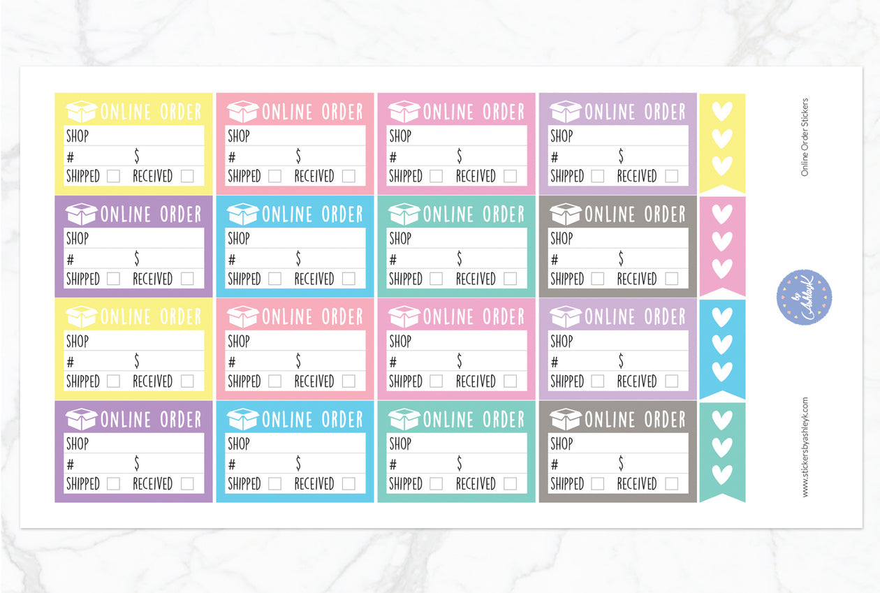 Online Order Stickers - Pastel