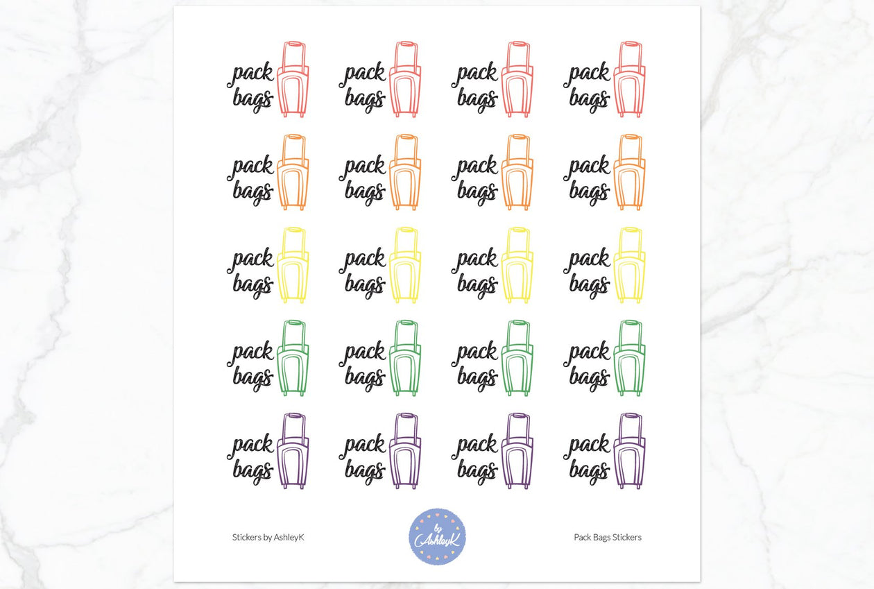  Pack Bags - Pastel Rainbow