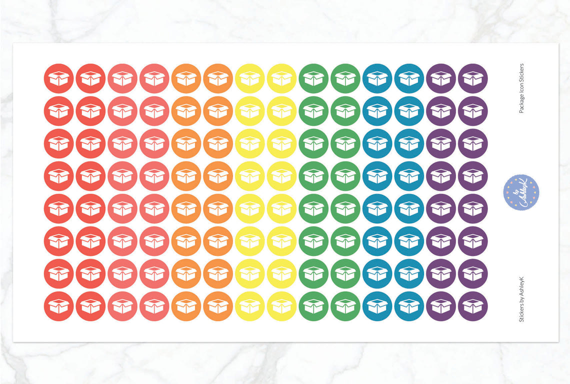 Package Icon Stickers - Pastel Rainbow
