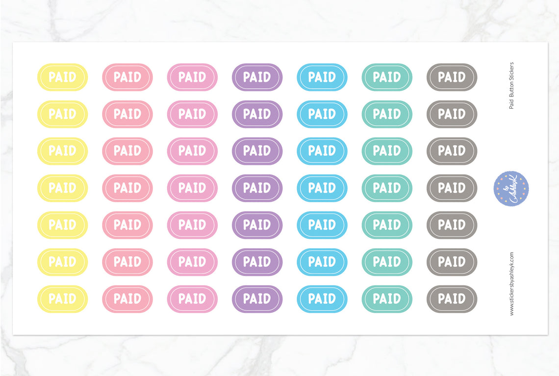 Paid Button Stickers - Pastel