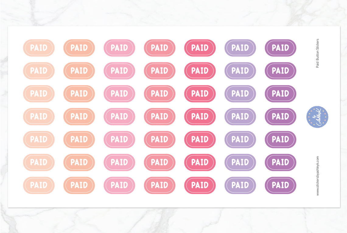 Paid Button Stickers - Raspberry
