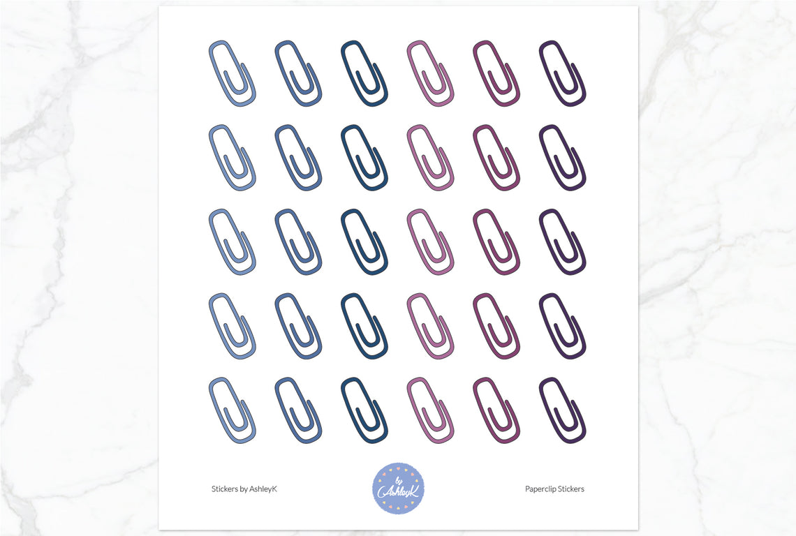 Paperclips Stickers - Blueberry