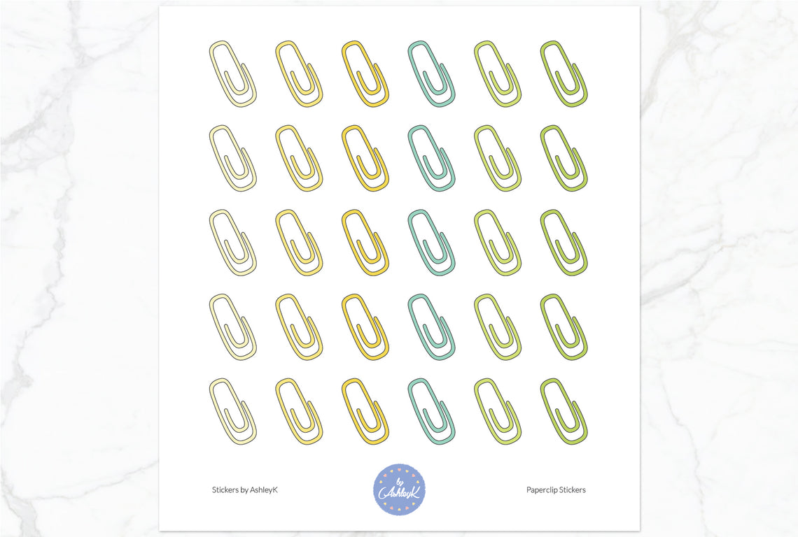 Paperclips Stickers - Lemon&Lime