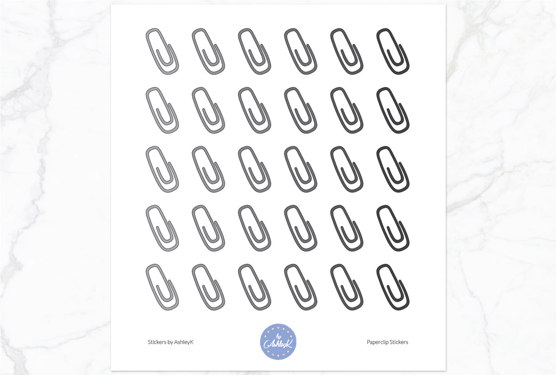 Paperclips Stickers - Monochrome
