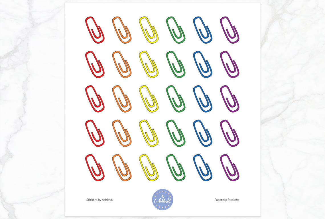 Paperclips Stickers - Rainbow