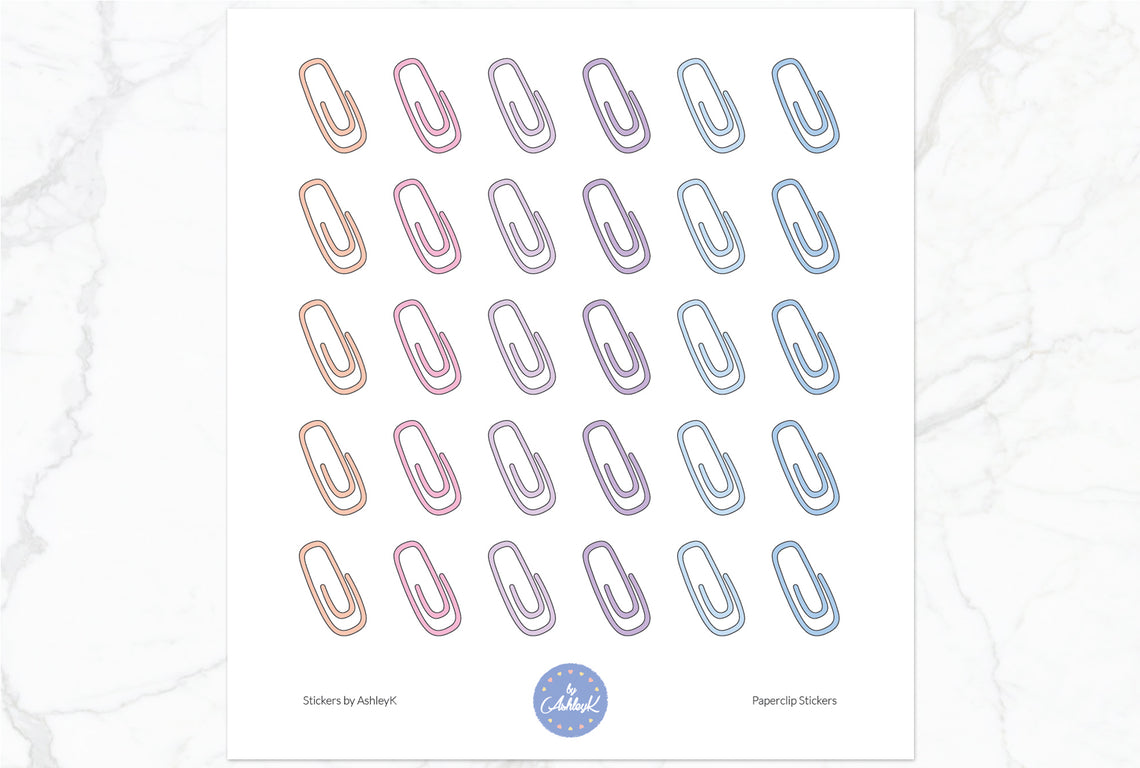 Paperclips Stickers - Pastel Sunset