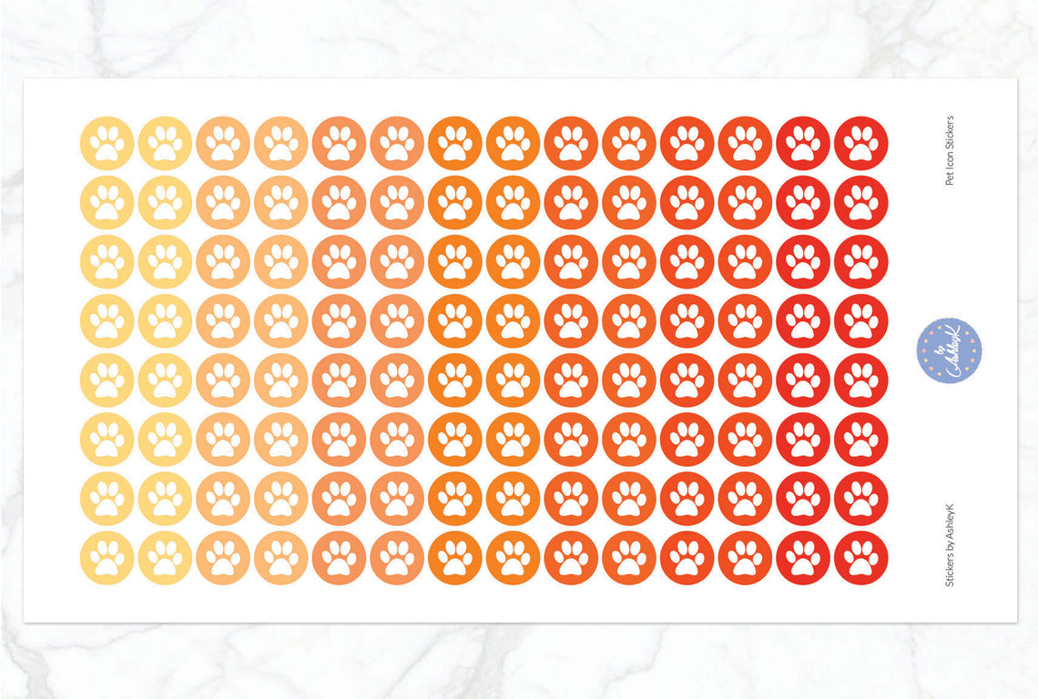 Pet Icon Stickers - Orange