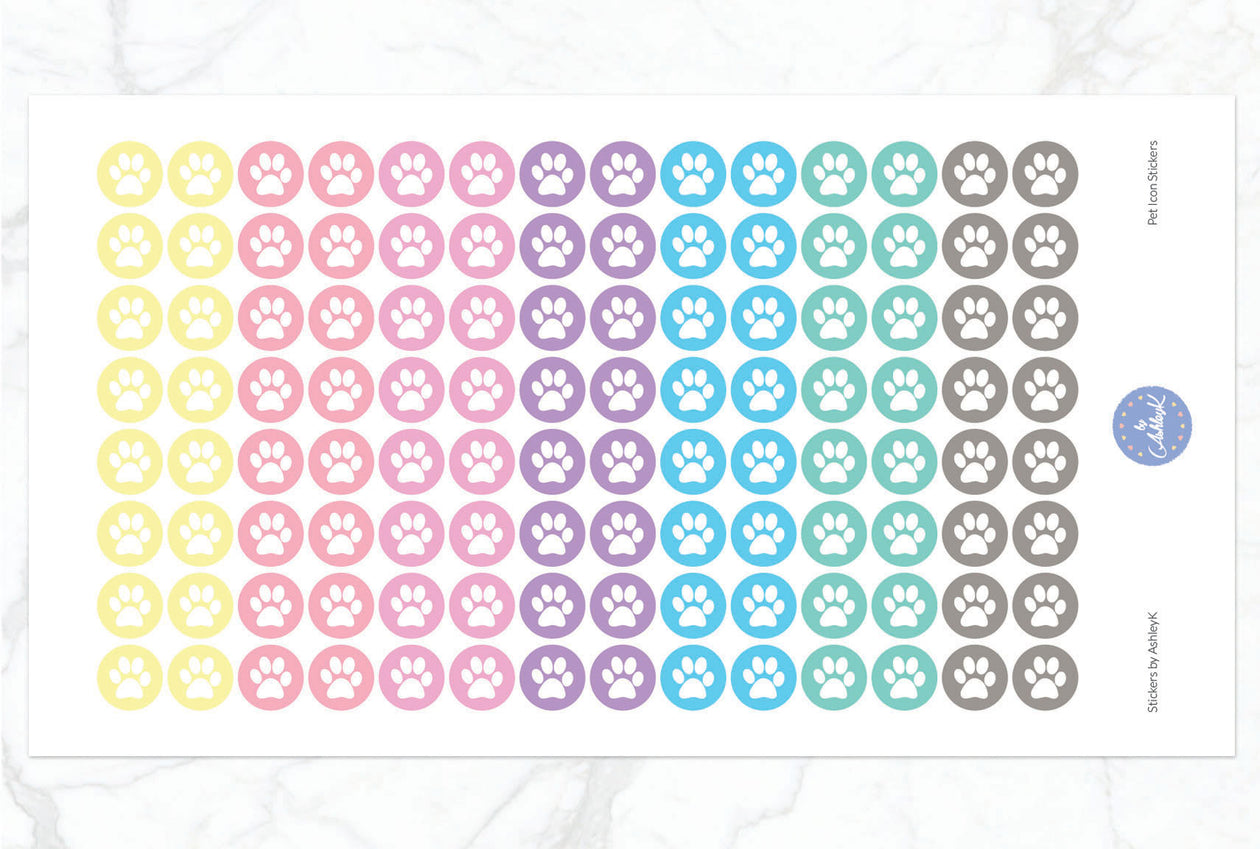 Pet Icon Stickers - Pastel