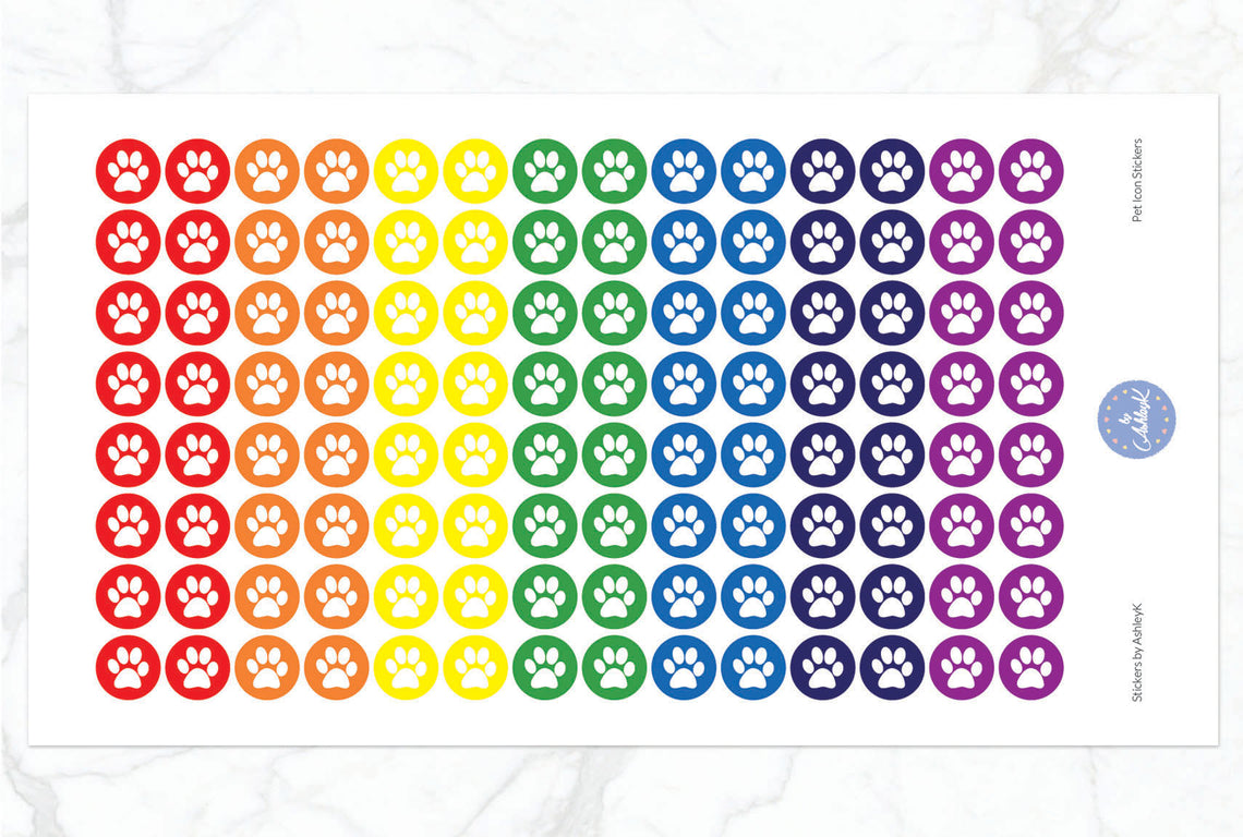 Pet Icon Stickers - Rainbow