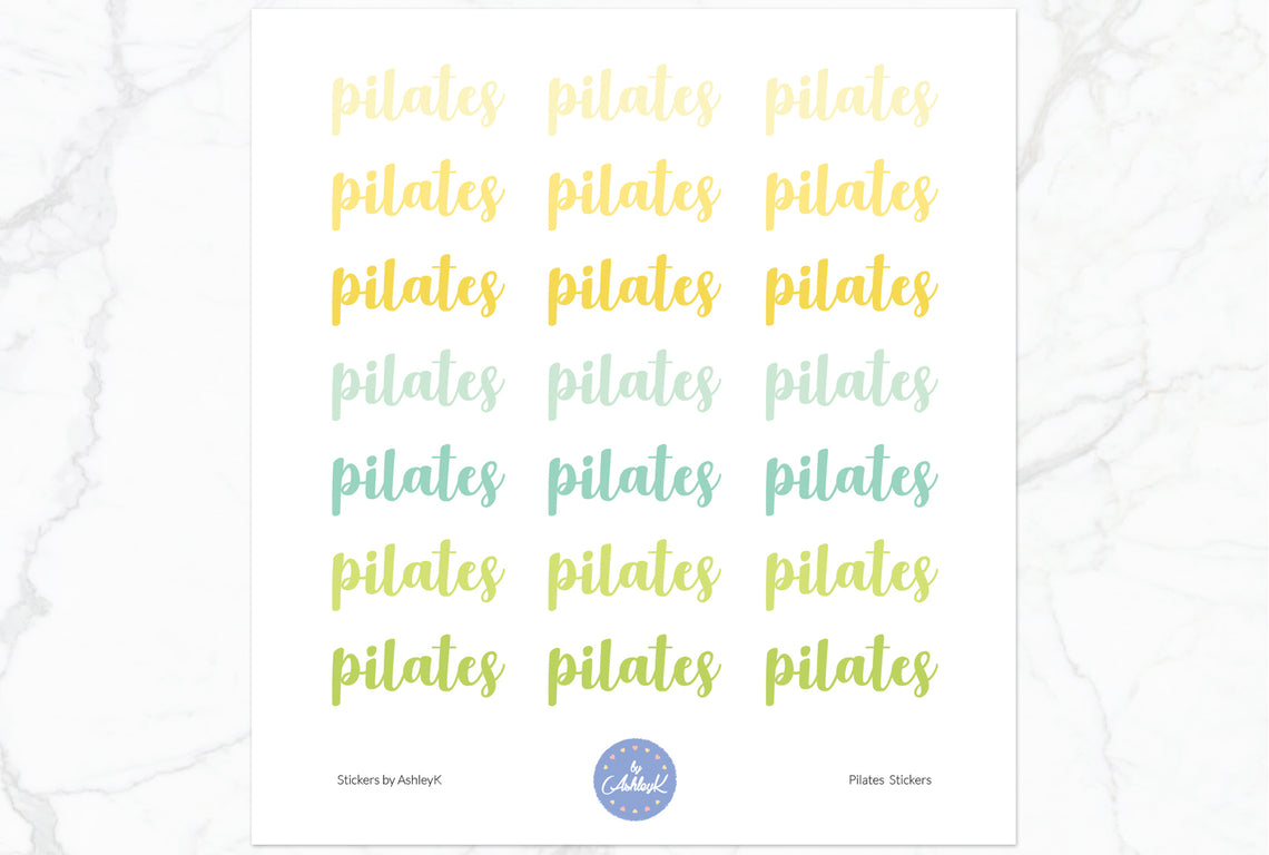 Pilates Lettering Stickers - Lemon&Lime
