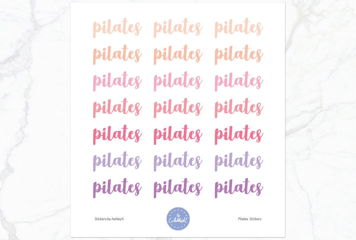 Pilates Lettering Planner Stickers – Stickers by AshleyK