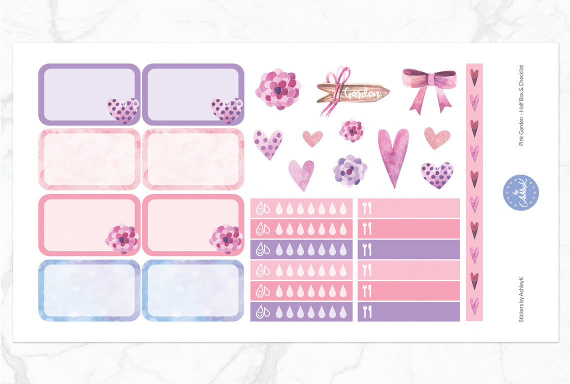 Pink Garden Weekly Kit  - Half Box Sheet