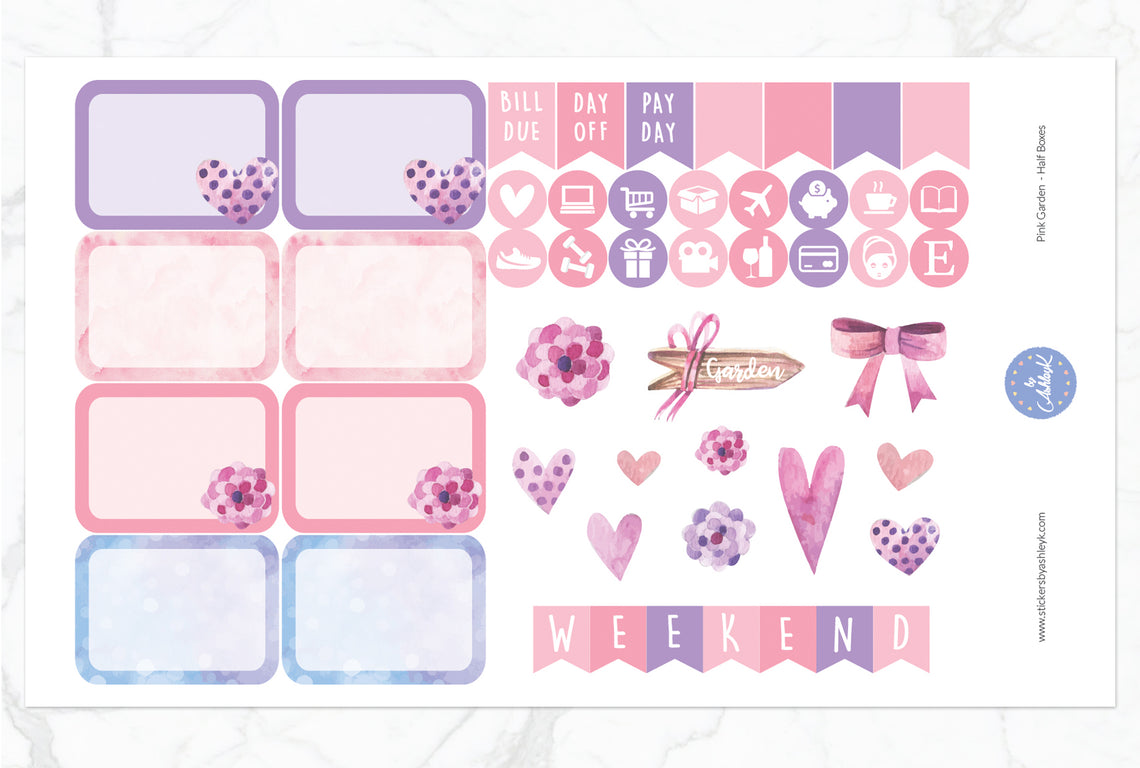Pink Garden Weekly Kit  - Half Box Sheet
