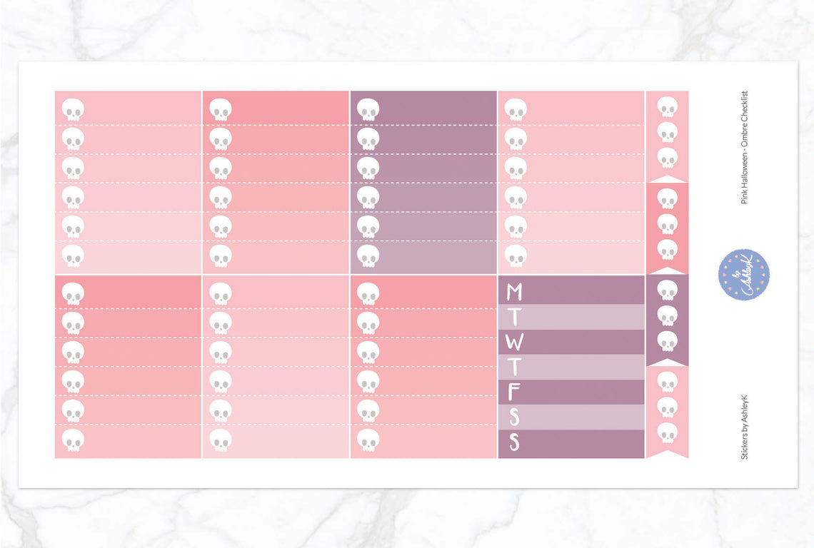 Pink Halloween - Ombre Checklist Sheet