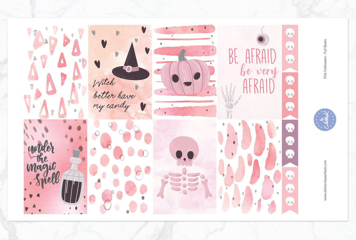 Pink Halloween Weekly Kit  - Full Box Sheet
