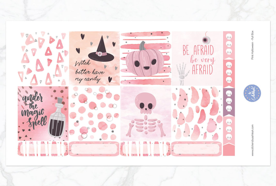 Pink Halloween Weekly Kit  - Full Box Sheet