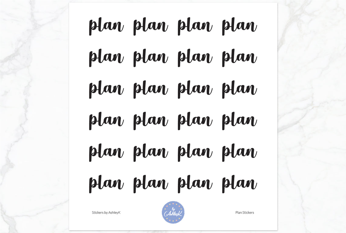 Plan Stickers - Black
