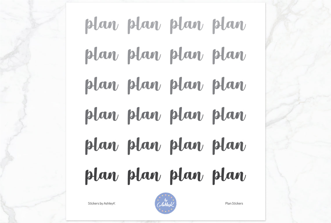 Plan Stickers - Monochrome