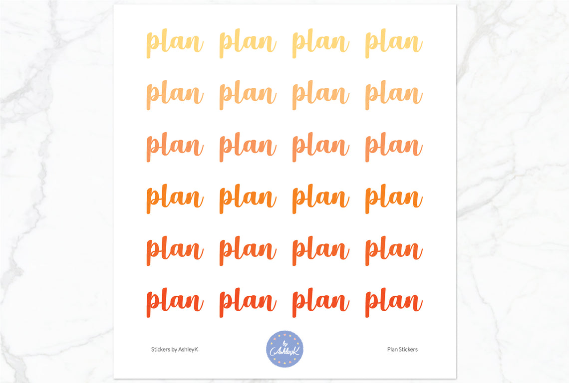 Plan Stickers - Orange