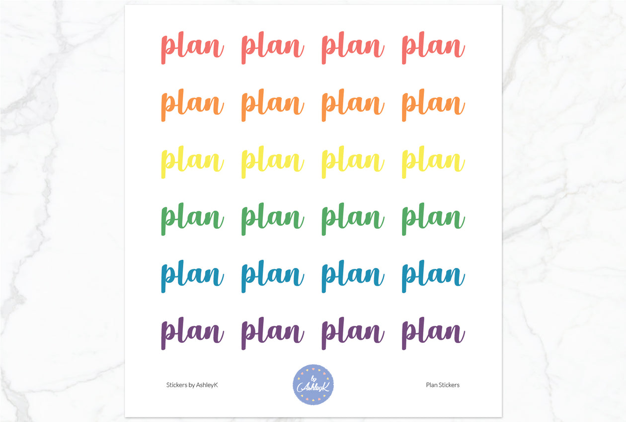 Plan Stickers - Pastel Rainbow