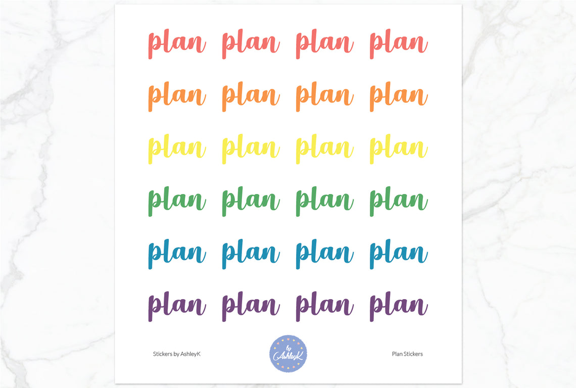 Plan Stickers - Pastel Rainbow